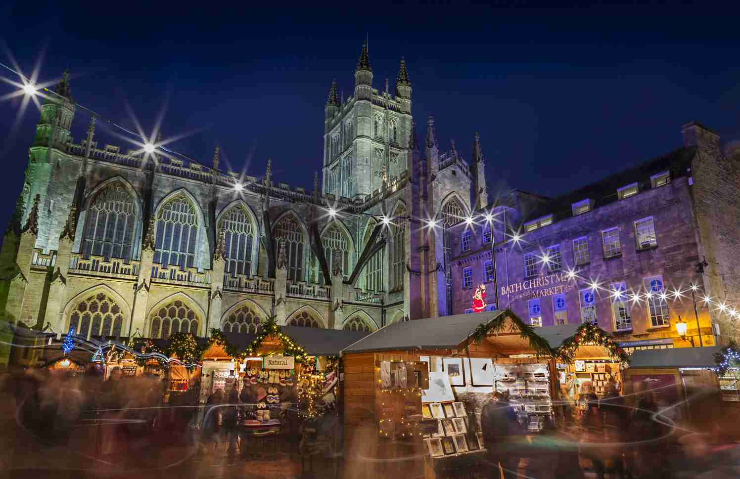 Bath Christmas Market by night