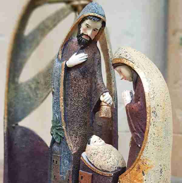 Nativity statue of Joseph, Mary and Jesus
