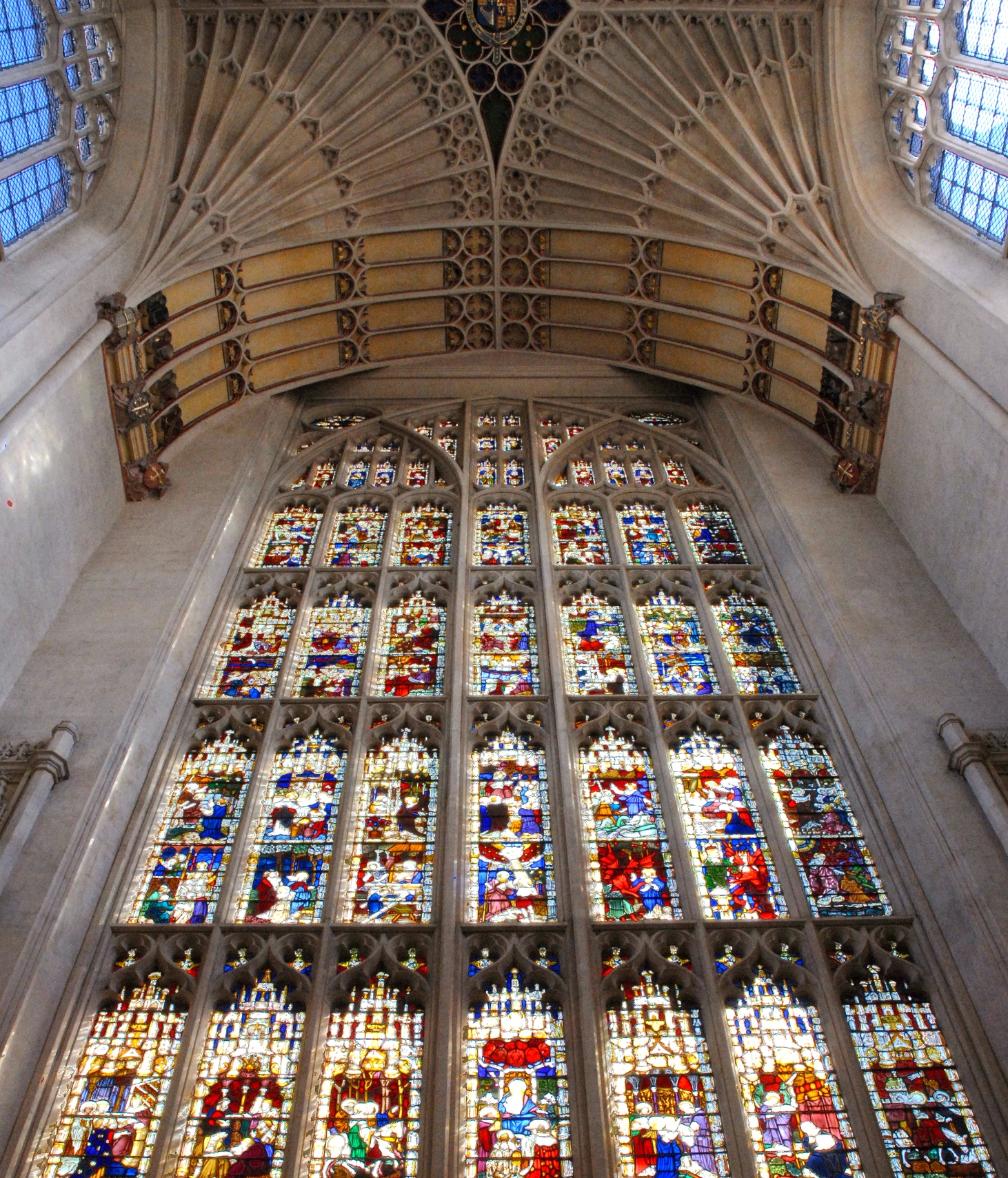 Stained glass window at the east end of the Abbey
