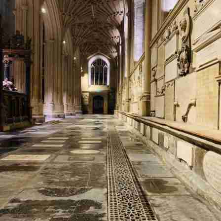 Newly restored floor in the North aisle of the Abbey completed as part of Footprint project