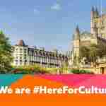 Bath Abbey with We are here for Culture logo