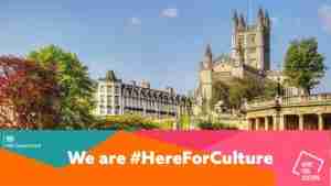 Bath Abbey with We are here for Culture logo