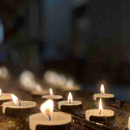 Candles at prayer station