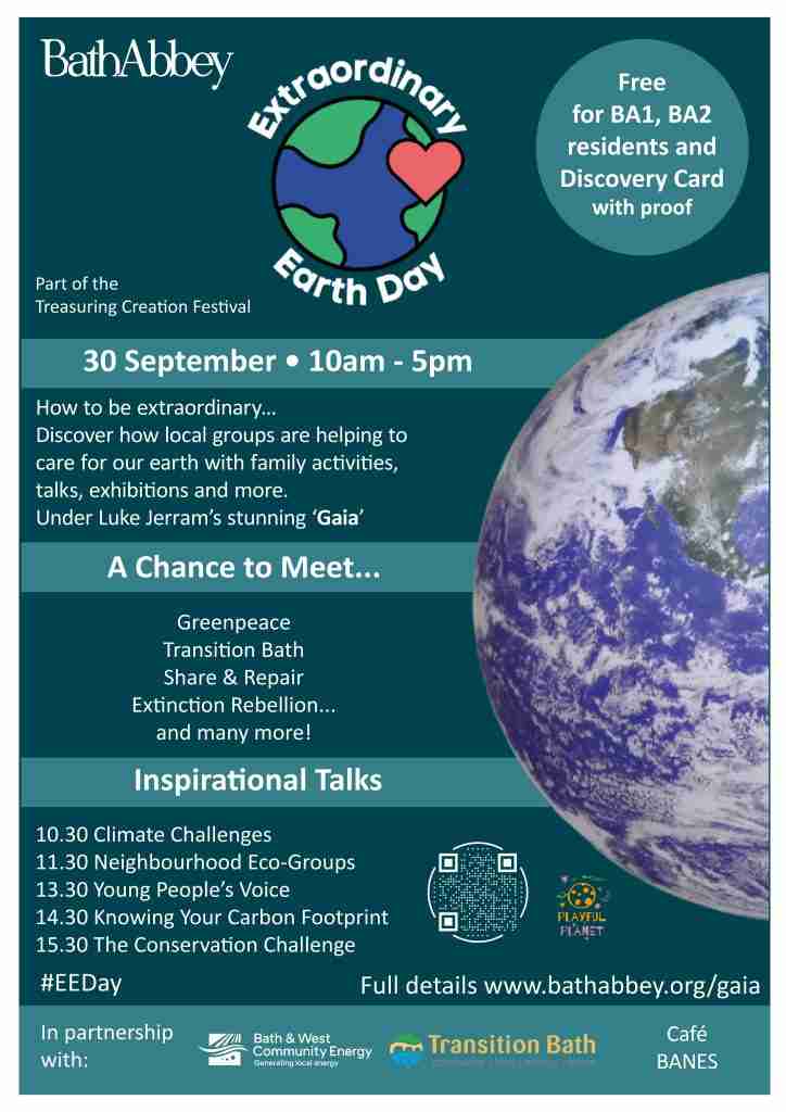 Poster for Extraordinary Earth Day at Bath Abbey