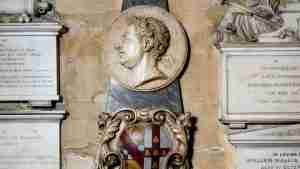 Monuments on Bath Abbey's walls