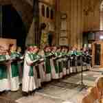 Choirs performing at the Advent Carol Service in Bath Abbey