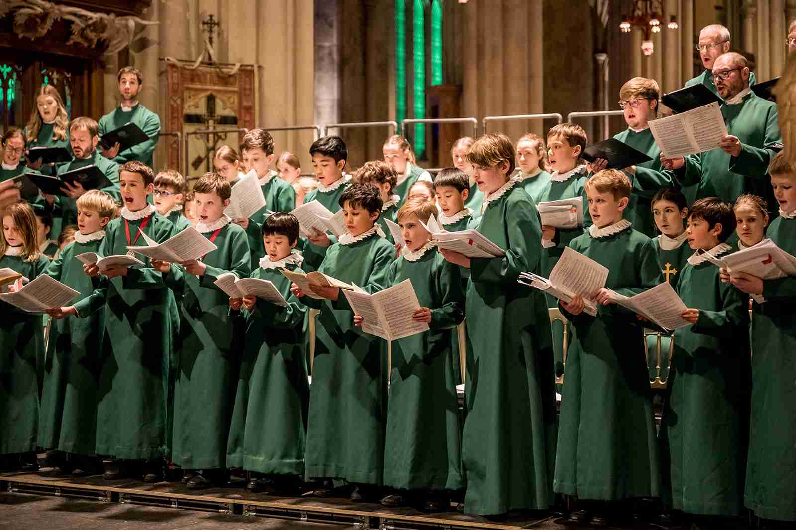 Members of Bath Abbey's Boys' Choir perform