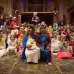 Children dressed up for the Nativity in Bath Abbey