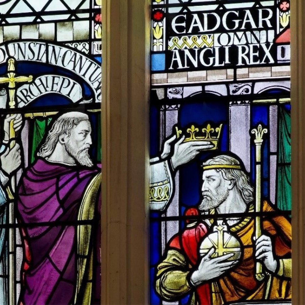 King Edgar coronation stained glass window